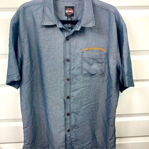 Harley Davidson Button Up Collared Performance Shirt Embroidered XL Extra Large